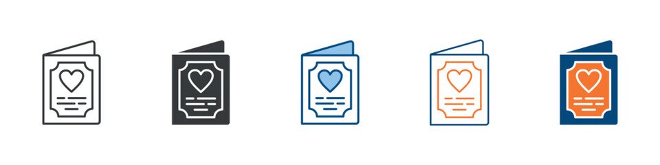 Wedding Card Icon Set Multiple Style Collection 