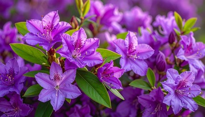Close-up of vibrant purple flowers blooming in a natural, lush garden setting