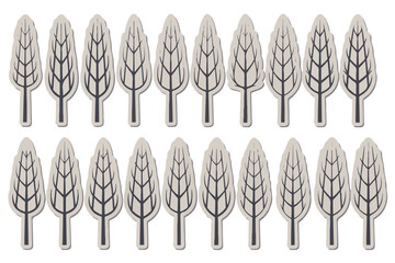 Set of 20 Stylized Tree and Branch Silhouettes