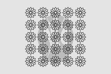 Graphic Design Illustration of a 5x5 Gradient Geometric Shape Grid