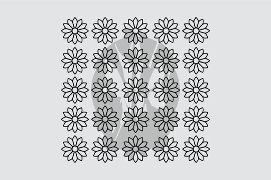 Graphic Design Illustration of a 5x5 Gradient Geometric Shape Grid