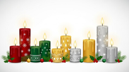 Christmas candles holiday decoration festive season winter celebration decorative candles christmas spirit
