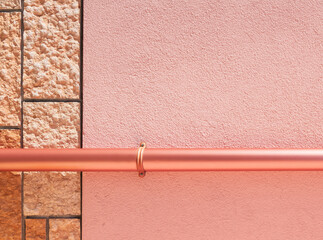 Abstract Geometric Composition in Pink and Copper Tones