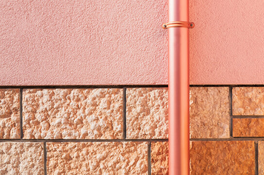 Abstract Geometric Composition in Pink and Copper Tones