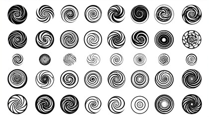 Black and White Swirls with Circular, and Abstract.