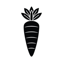Carrot With Leaves And Lines Icon Vector Illustration