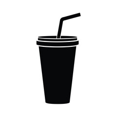 Cold Drink Cup With Lid And Straw Icon Vector Illustration