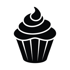 Cupcake With Frosting Swirl Icon Vector Illustration