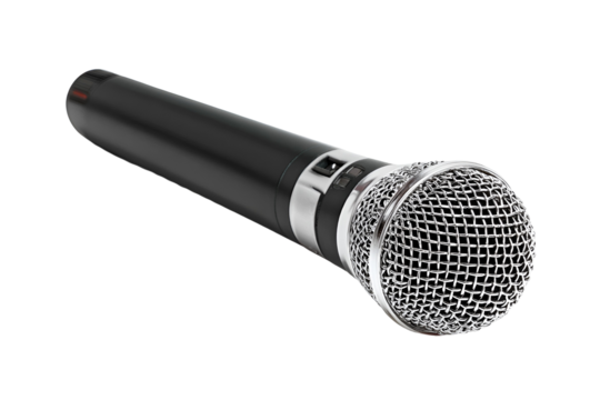 Professional dynamic microphone isolated on transparent background
