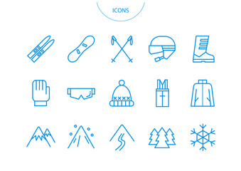 スキー　アイコン ピクトグラム　ベクター イラスト　セット