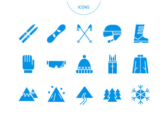 スキー　アイコン ピクトグラム　ベクター イラスト　セット