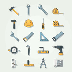 Essential tools for construction and DIY projects, from hammers and wrenches to drills and blueprints, empowering creators and builders.