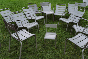 a gathering of chairs.