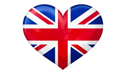 Obraz premium British Flag Heart Shaped Emblem.
