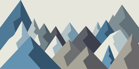 Geometric landscape of mountain peaks in modern style