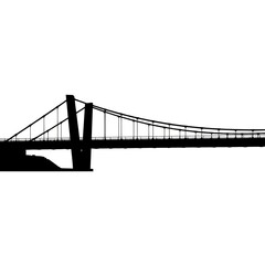 Obraz premium Minimalist suspension bridge silhouette vector for infrastructure branding