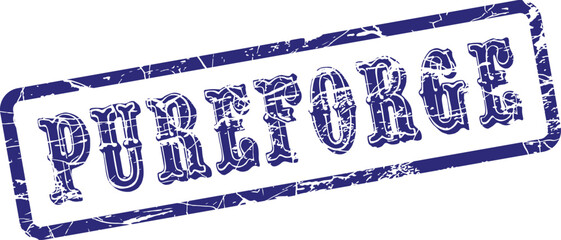 Official PUREFORGE blue stamp for business documents and brand identity materials