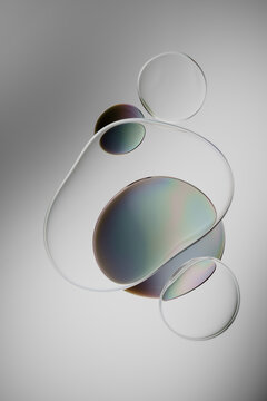 Abstract Glass Orbs and Chromatic Bubbles in Fluid Curves for Contempo