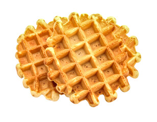 Delicious waffles breakfast food waffle dessert sweet baked pastry treat on transparent background