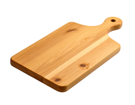 Wooden cutting board kitchen board wood chopping block food preparation on transparent background