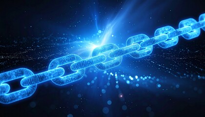 Glowing Chain Digital Connection Concept.
