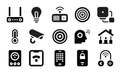 Smart home automation and internet of things icons set with devices symbol vector