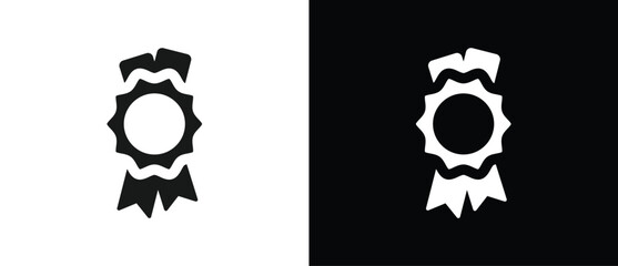 Simple Approval icon, certified medal symbol, Verified medal icons. Approved or certified badge medal symbol. Approved quality sign, vector illustration in transparent and black background. Flat icon