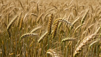 Golden Wheat Field Swaying in the Gentle Breeze Under Sunlight 1.