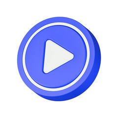 3d rendering icon pay button blue color