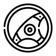 steering wheel line icon