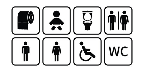 toilet icon set vector