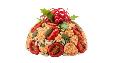 Savory christmas terrine isolated on transparent background