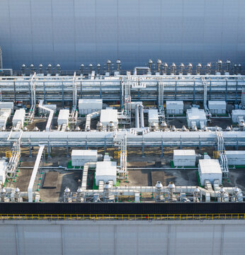 Semiconductor Factory Rooftop with Industrial Systems