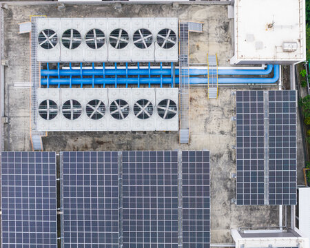 Rooftop Solar Panels and HVAC System Overview