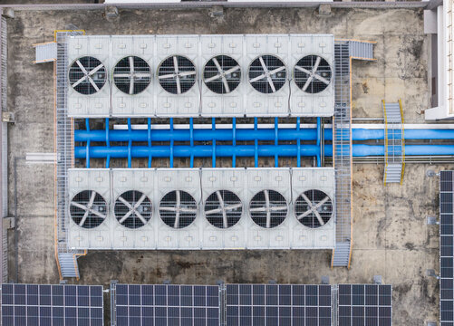 Rooftop Solar Panels and HVAC System Overview