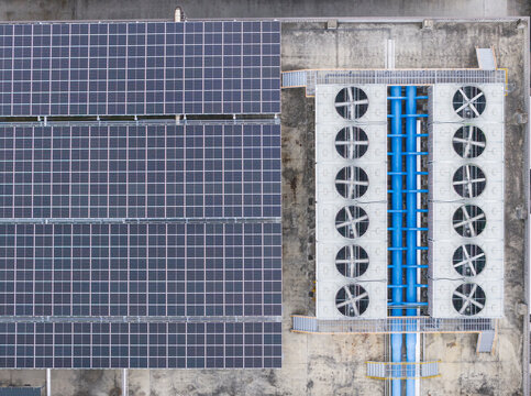 Rooftop Solar Panels and HVAC System Overview