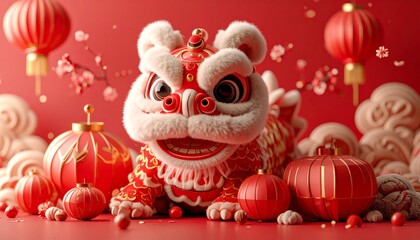 A festive Chinese New Year decoration and red holiday celebration object