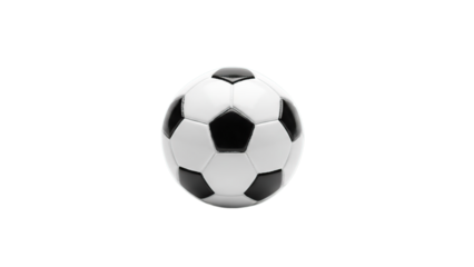 Classic black white soccer ball ready for professional sports game play event isolated on transparent background