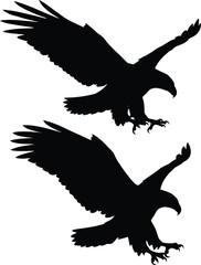 Obraz premium Majestic Eagles Silhouetted Symbolizing Freedom and Power