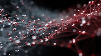 Abstract illustration of connected spheres and lines, representing networks and technology