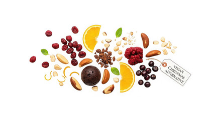 Obraz premium Vegan christmas alternative isolated on transparent background