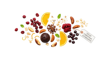 Vegan christmas alternative isolated on transparent background