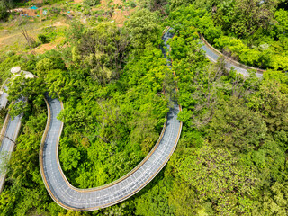 A circular walking path in the park