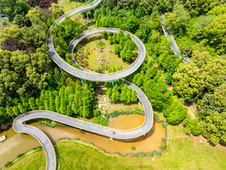 A circular walking path in the park