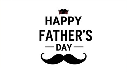 Happy Fathers Day greeting with mustache design.