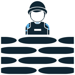 Army Sand Sack Vector Ideal for military defense, fortification, and protection graphics. Symbolizes barrier, security, reinforcement, and field defense.