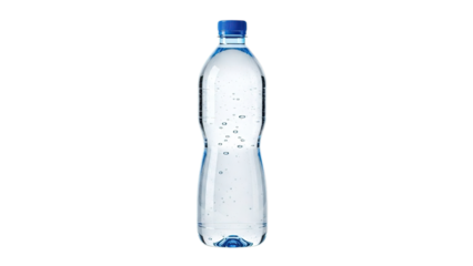 Clear refreshing pure drinking water in plastic bottle for daily hydration healthy lifestyle isolated on transparent background