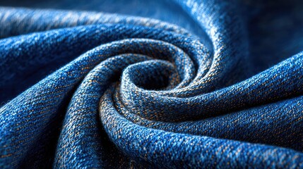 Close up view of distressed denim fabric concept. Close-up of blue denim fabric showcasing texture and detail.