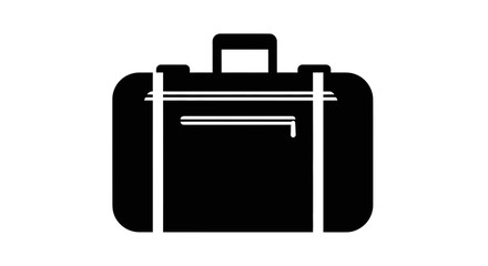 Sleek black briefcase icon symbolizing business travel and professional success, perfect for modern corporate branding and digital presentations.