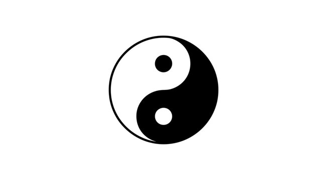 Timeless Yin Yang symbol representing balance, harmony, and duality in a clean, modern design perfect for spiritual or philosophical concepts